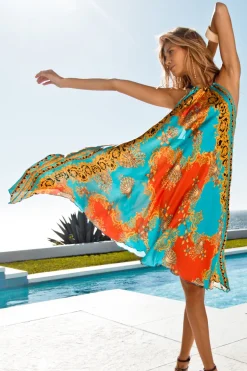 Clearance Capri Silk Resort Dress Women Italian Prints
