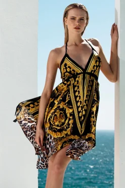 New Designer Silk Dress- Leopard Women Italian Prints