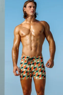 Hot Mid Century Green Board Board Shorts