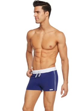 Clearance Retro Lycra Swimmer - Navy Swim Trunks