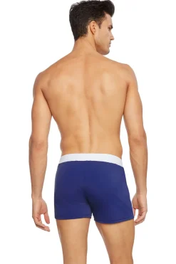Clearance Retro Lycra Swimmer - Navy Swim Trunks