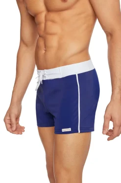 Clearance Retro Lycra Swimmer - Navy Swim Trunks