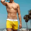 Hot Retro Lycra Swimmer - Yellow Swim Trunks
