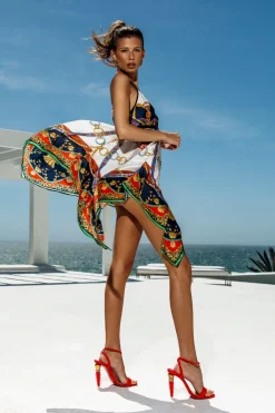 Sale St. Tropez Silk Resort Dress Women Italian Prints