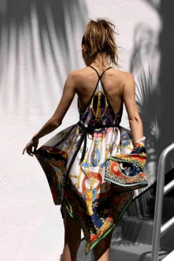 Sale St. Tropez Silk Resort Dress Women Italian Prints