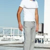 Fashion White/Charcoal Stripe Tee Workout + Linen