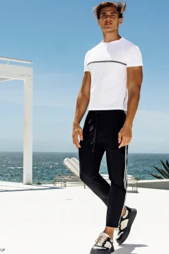Online Woven Stripe Workout Pants Black Workout + Linen