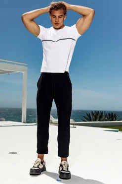 Online Woven Stripe Workout Pants Black Workout + Linen
